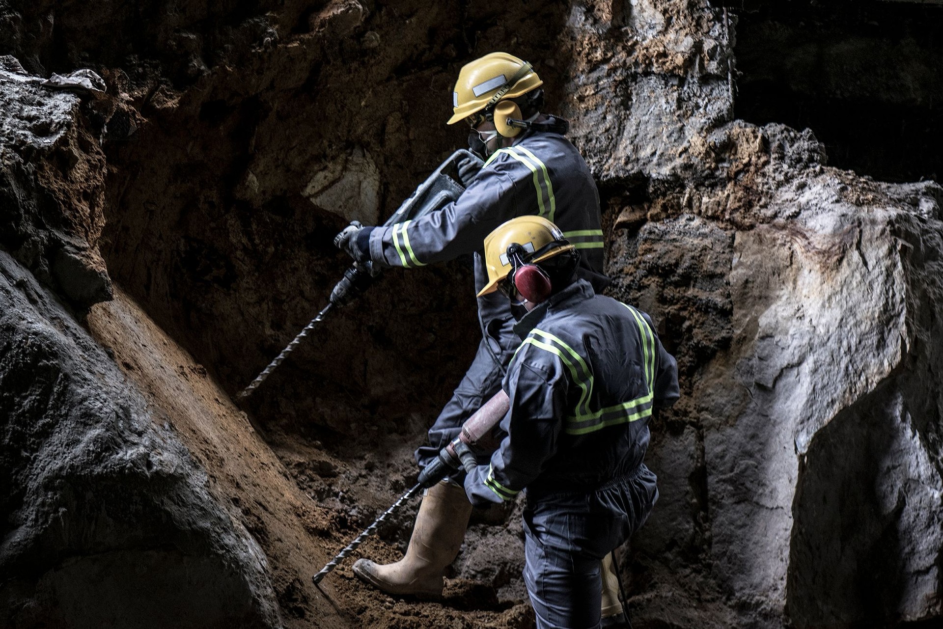 Two men, two drills