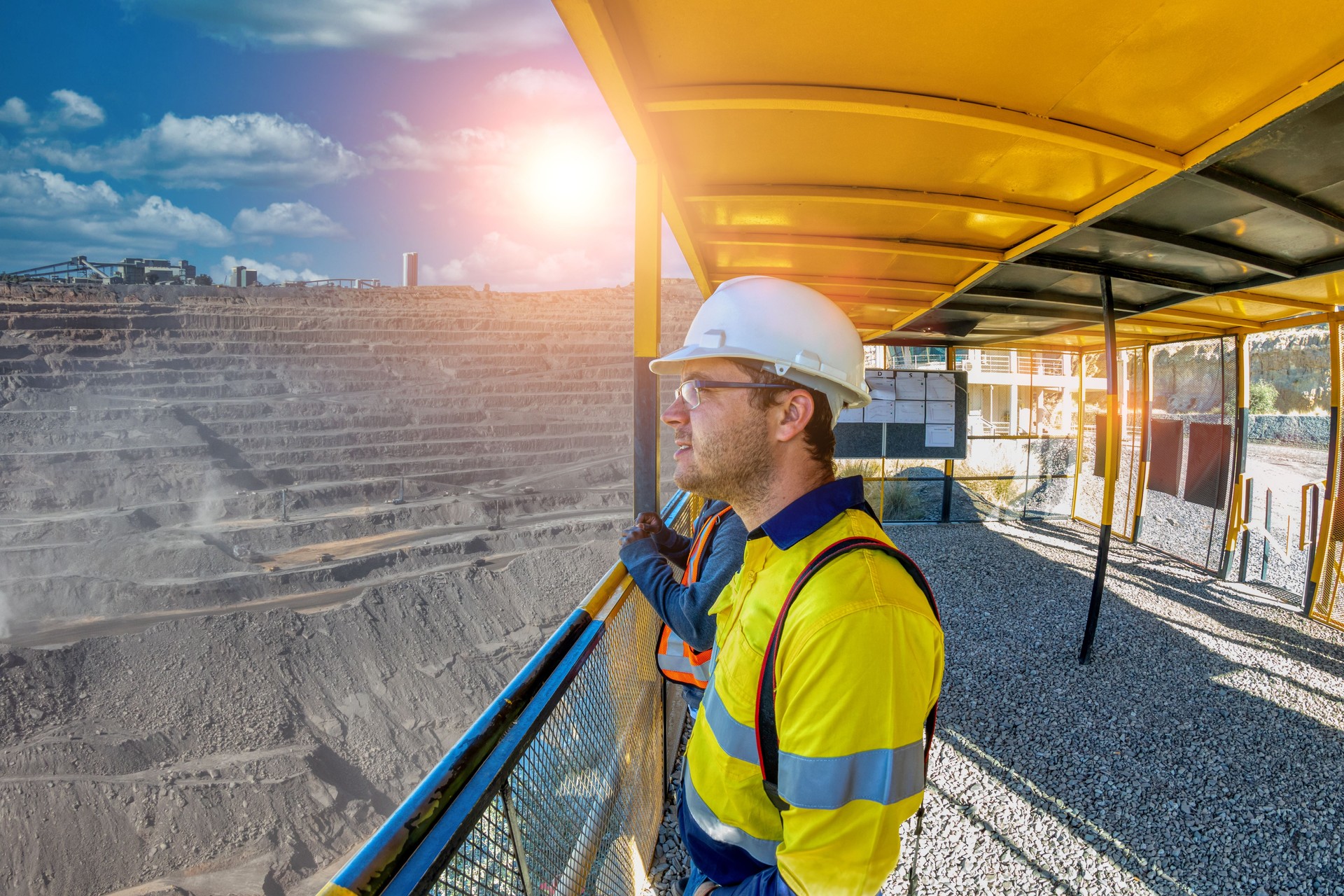supervising workers at Jwaneng diamond mine